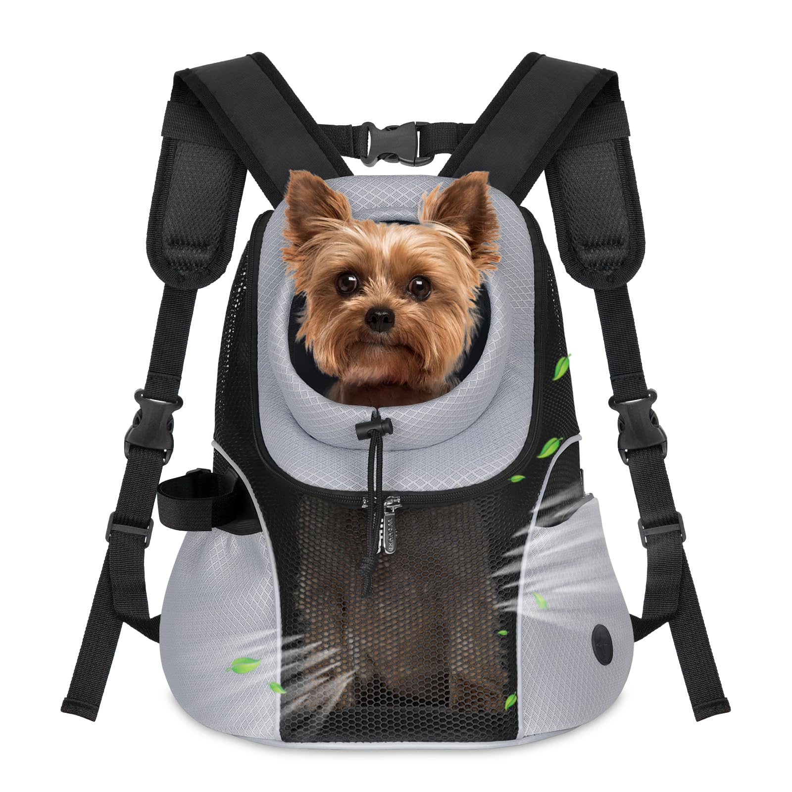 WOYYHO dog carrier backpack front vented mesh keeps small dogs comfortable.