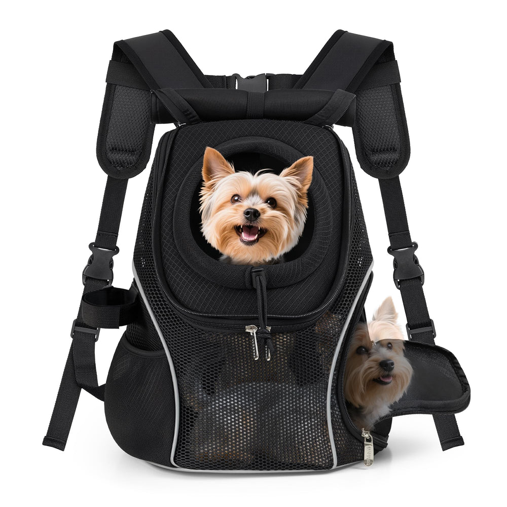 WOYYHO dog carrier backpack top window for airflow and pet comfort.