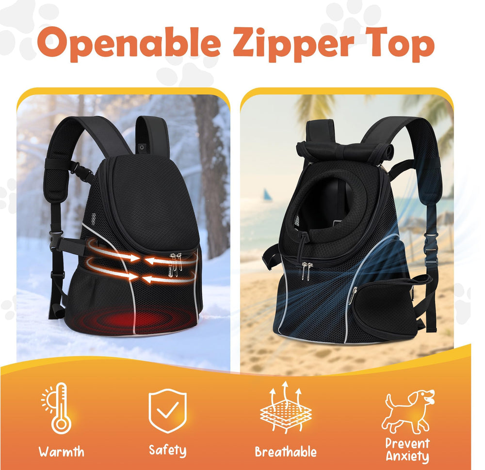 WOYYHO dog carrier wearing options for versatile front or back use.
