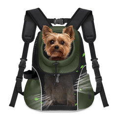 WOYYHO pet carrier backpack front view with breathable mesh for outdoor comfort.