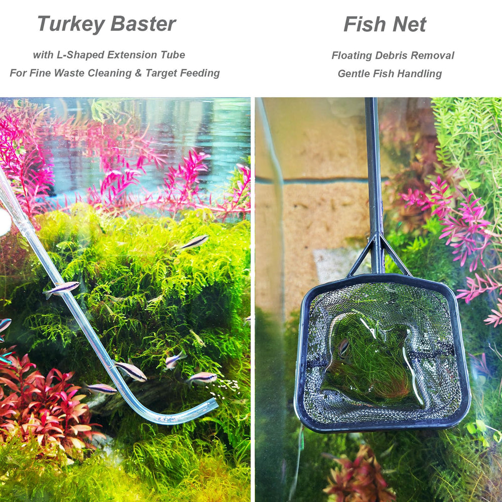 Woznusy fish net for safe, quick removal of debris.