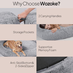 WOZOKE Giant Human Dog Bed anti-slip base stays in place