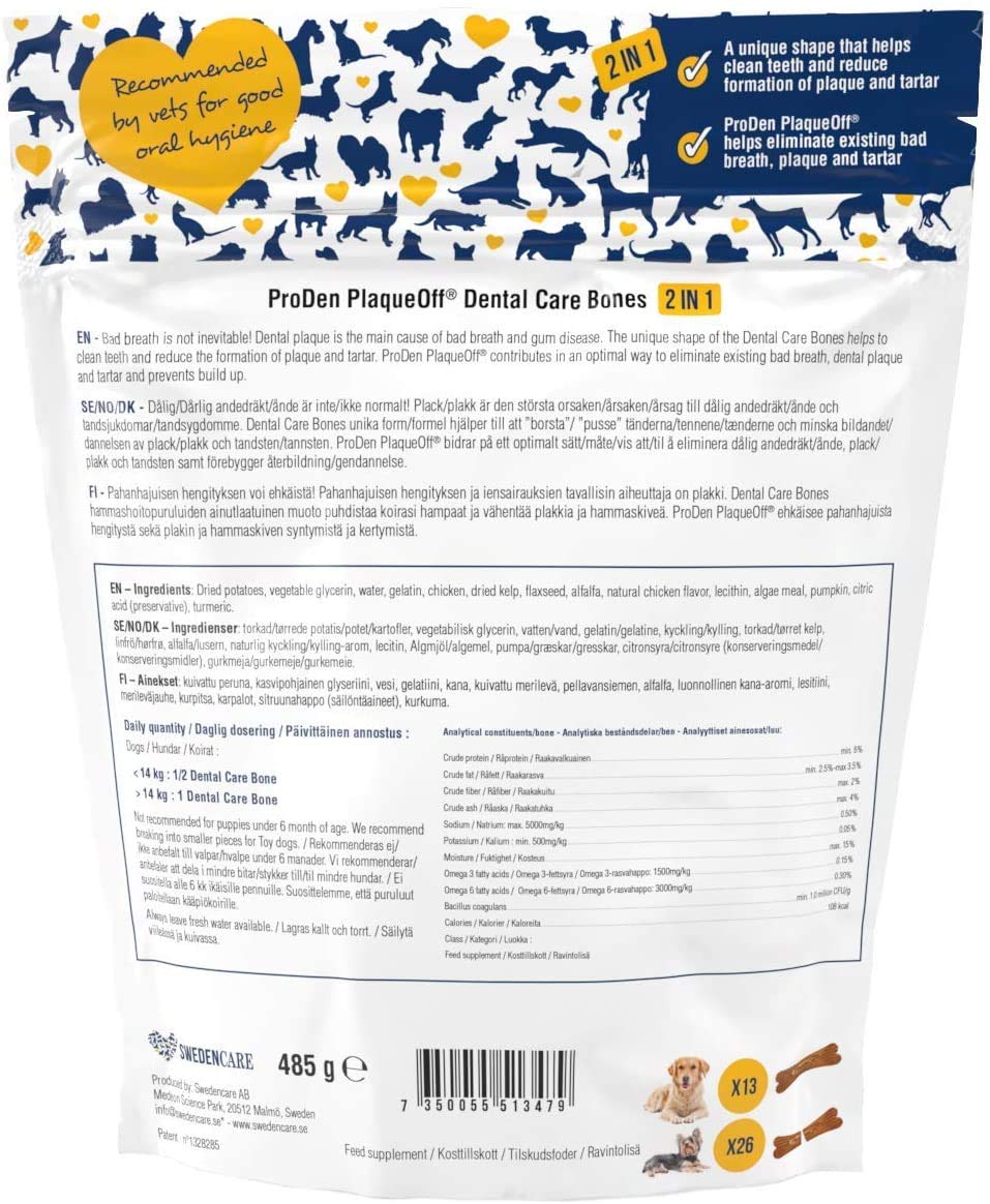 WPARHUS ProDen PlaqueOff turkey-cranberry bones promoting fresh breath during treats.