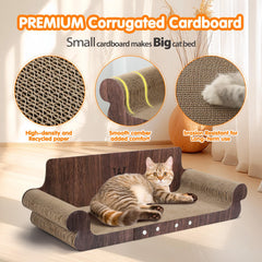 WPVPaw durable cardboard scratcher lounger highlighting solid structure and long-lasting use.