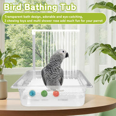 WQY GroceryShop large-bird tub design supports medium parrots during baths.