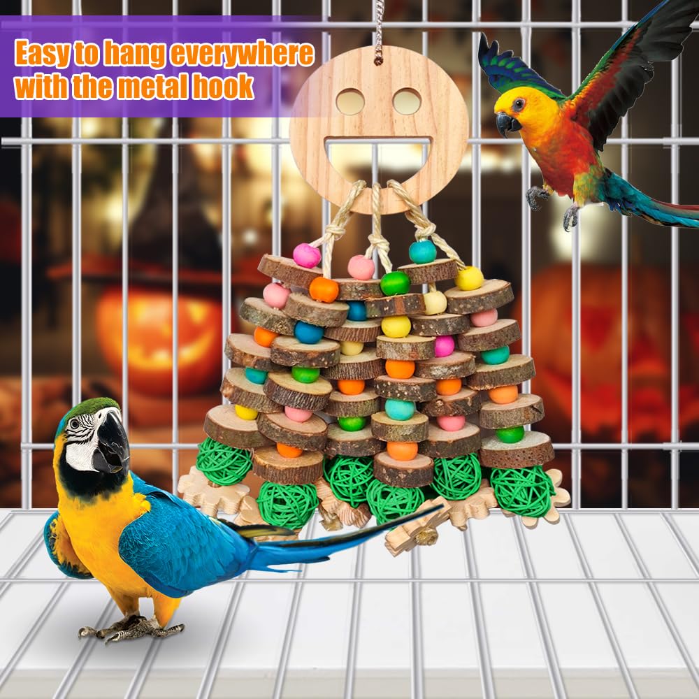 WQY GroceryShop parrot toy with golden bell at the bottom for audible play