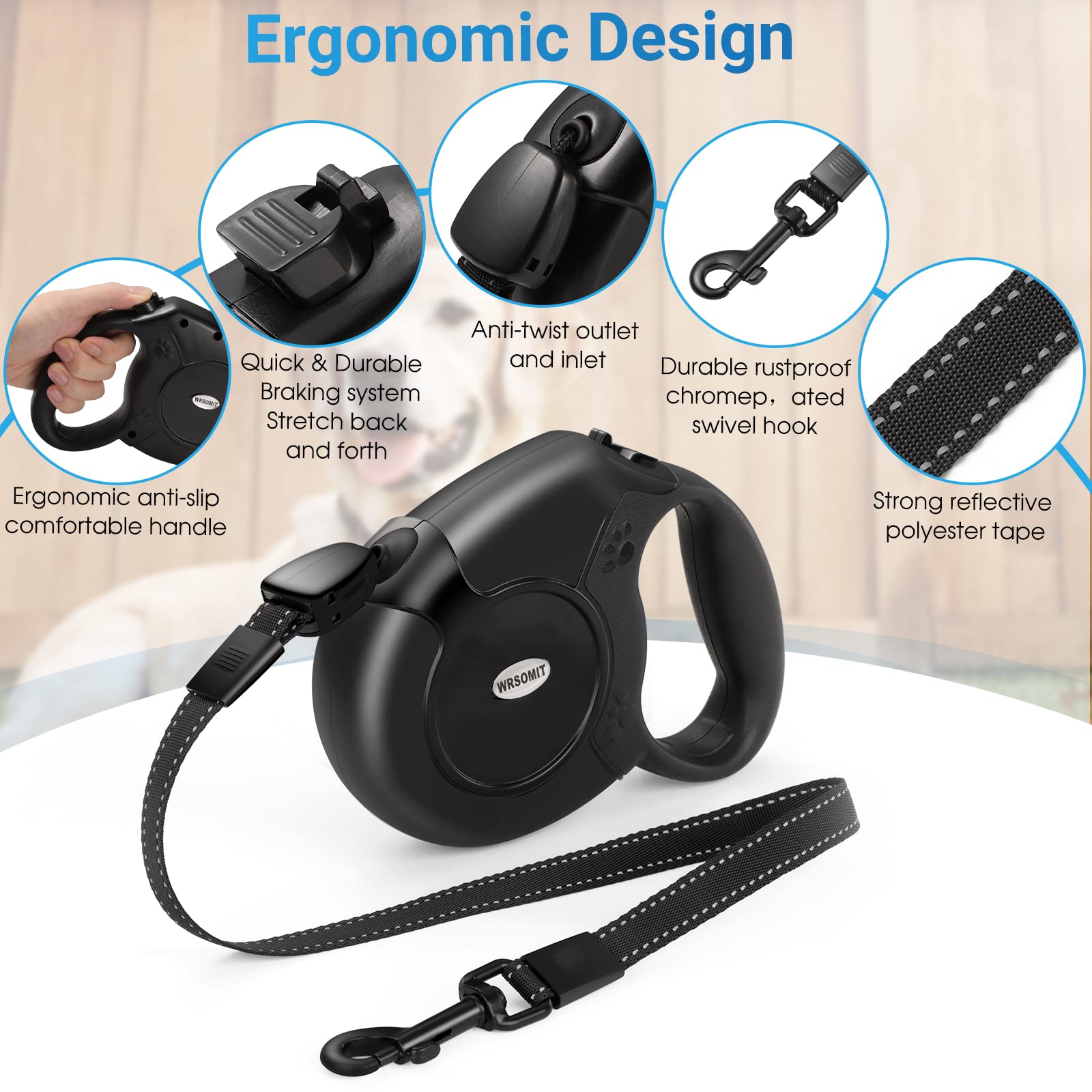 WRSOMIT anti-slip handle close-up for comfortable long-duration walks.
