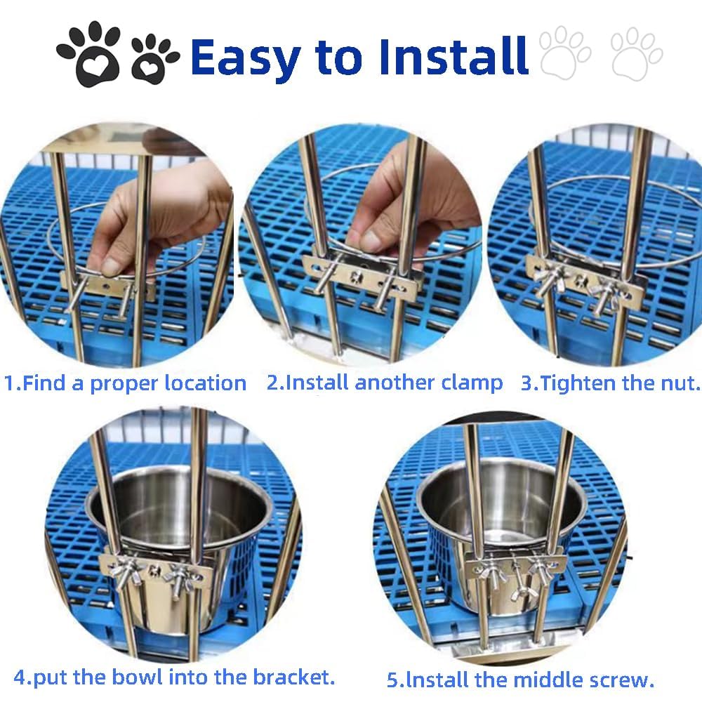 Wrifazaly two-bowl set supports water and food for large dogs.