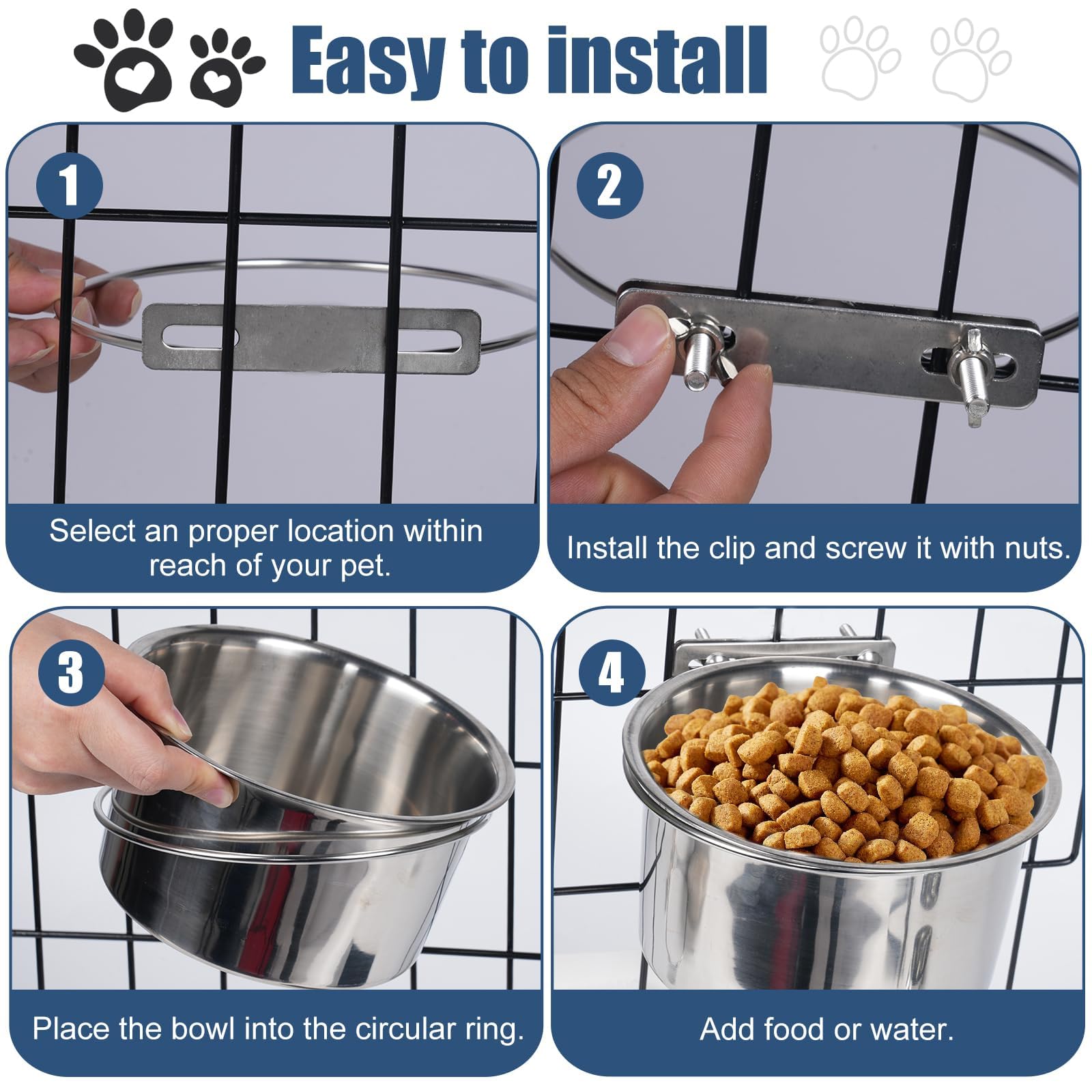 Wrifazaly two-size bowls offer food and water in one set