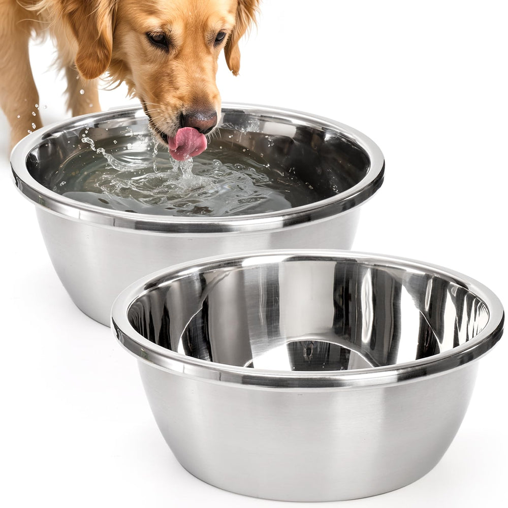 WRINGKIT two-pack large dog bowls with deep 24-cup capacity for big dogs.