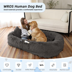 WROS faux fur cover closeup shows soft, warm texture for cozy naps.