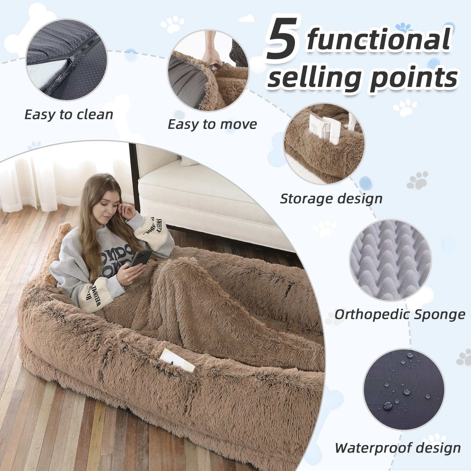 WROS bed with oversized bolster cradles arms for security