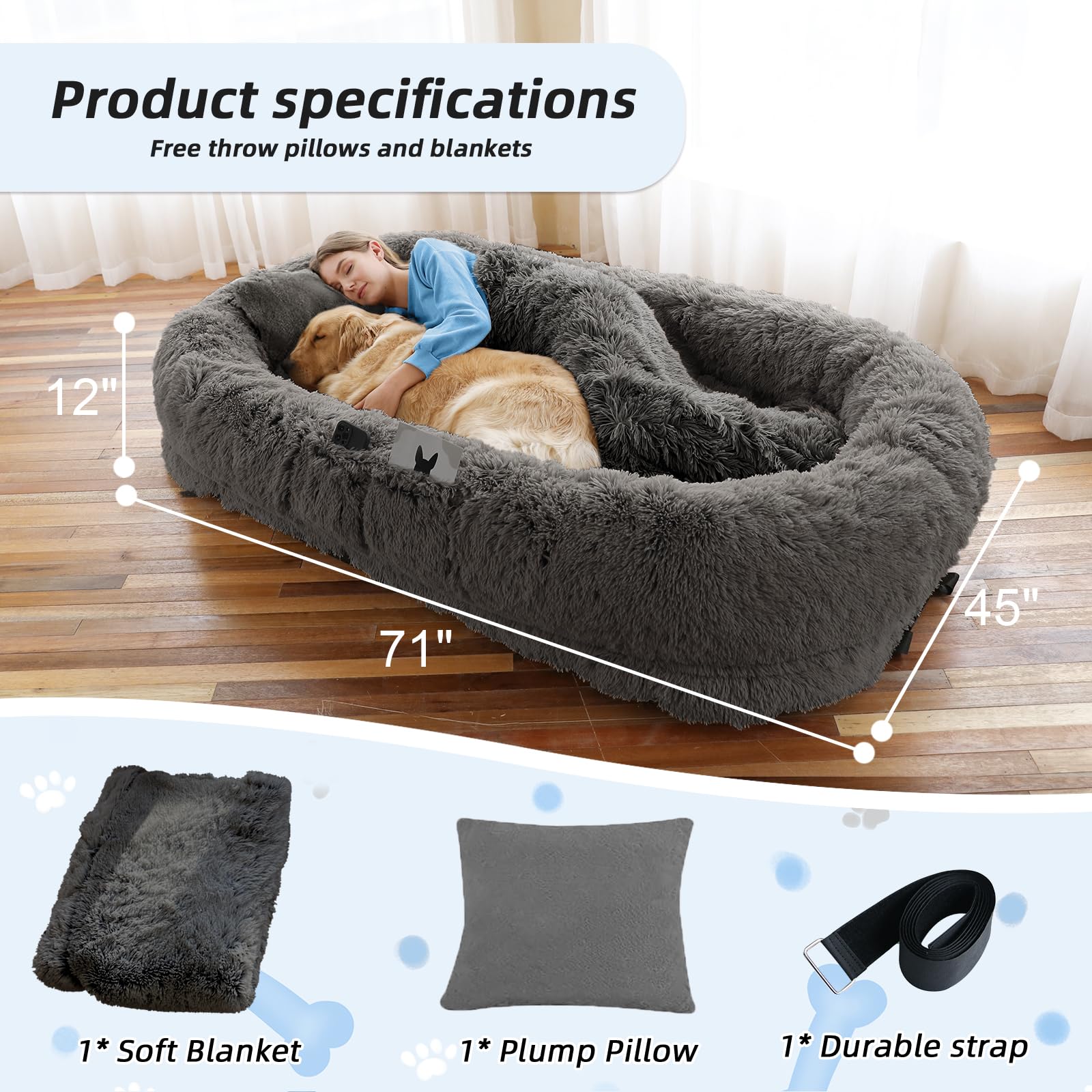 WROS non-slip bottom keeps the bed stable on smooth floors.