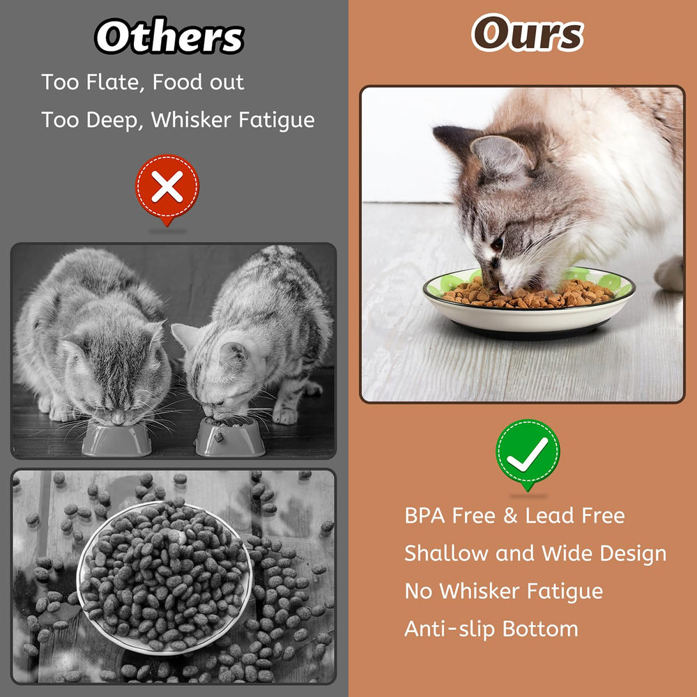 WROSWT 4-pack cat bowls set saves space and fits standard dishwashers.
