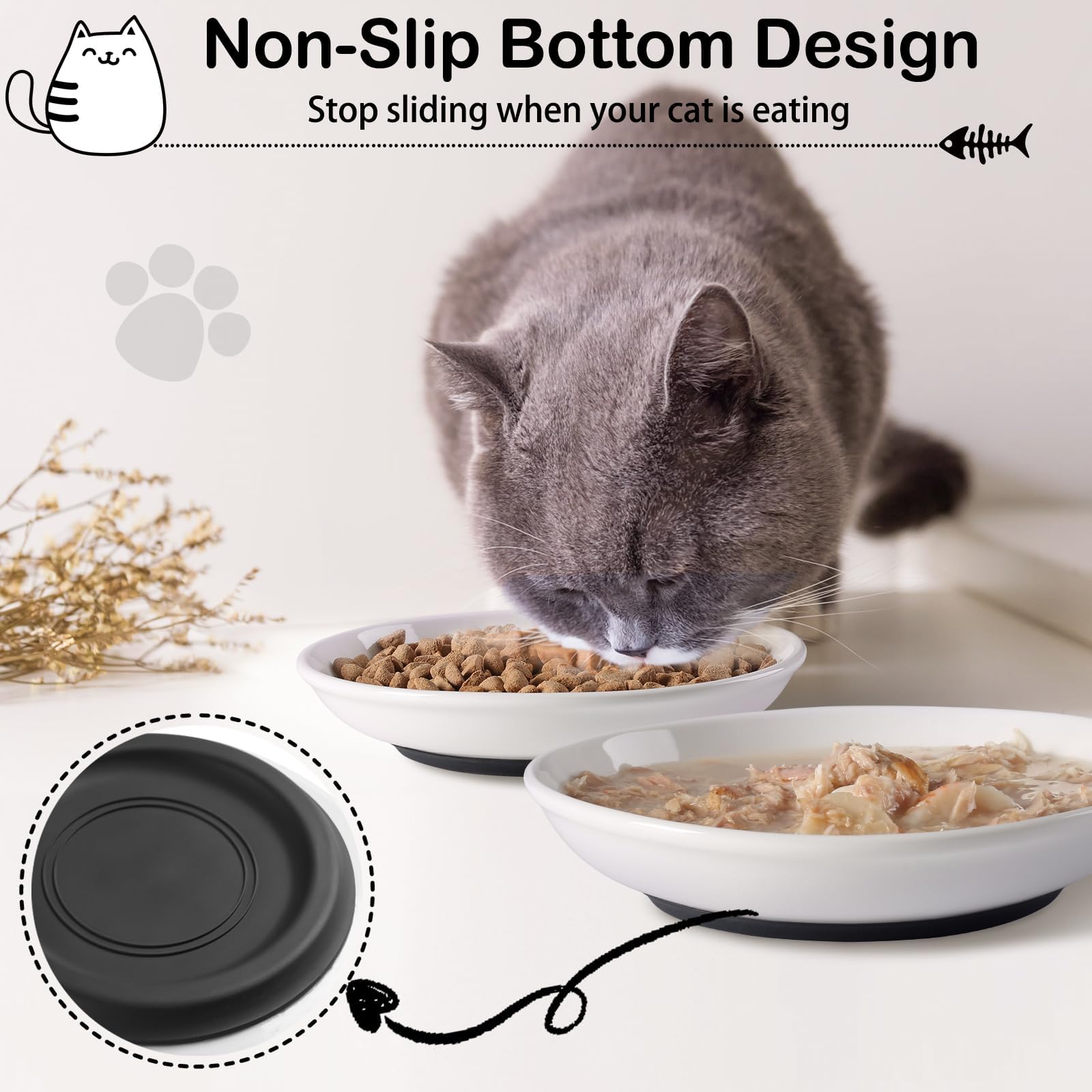 WROSWT 3-pack bowls suitable for food, water, or snacks.
