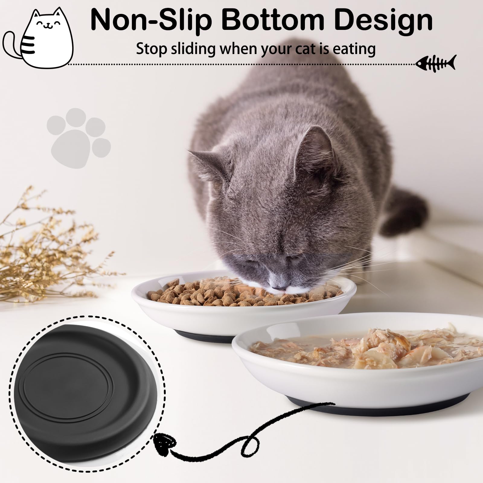 WROSWT anti-slip bowls prevent clanking on hard surfaces