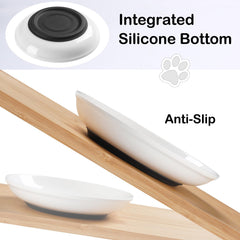 WROSWT ceramic cat bowl uses safe material for hygienic meals.