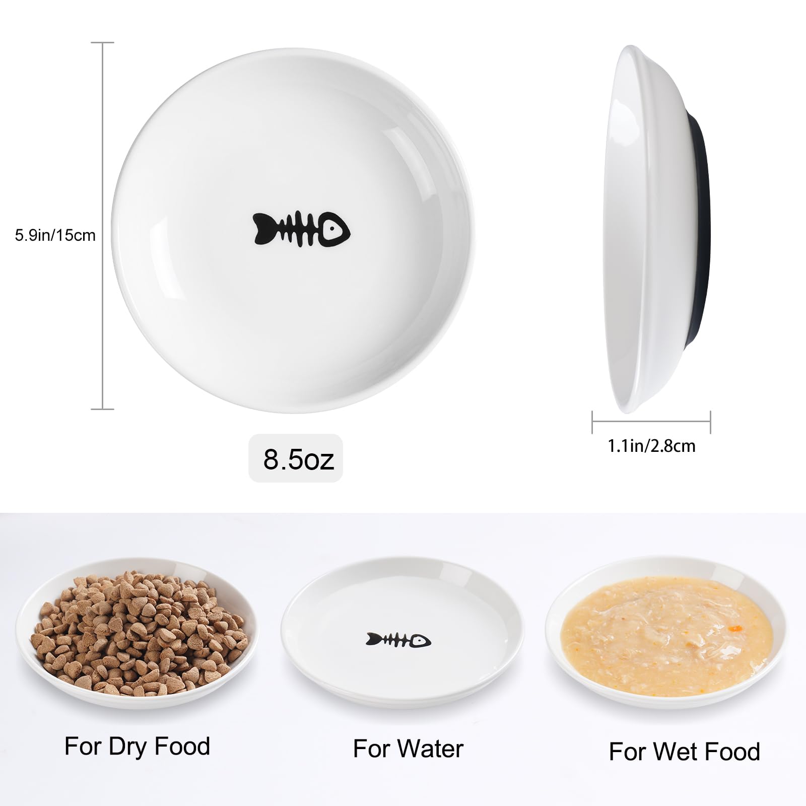 WROSWT wide shallow design reduces whisker fatigue during feeding.
