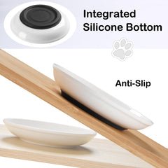 WROSWT ceramic cat bowl with wide shallow design reducing whisker contact