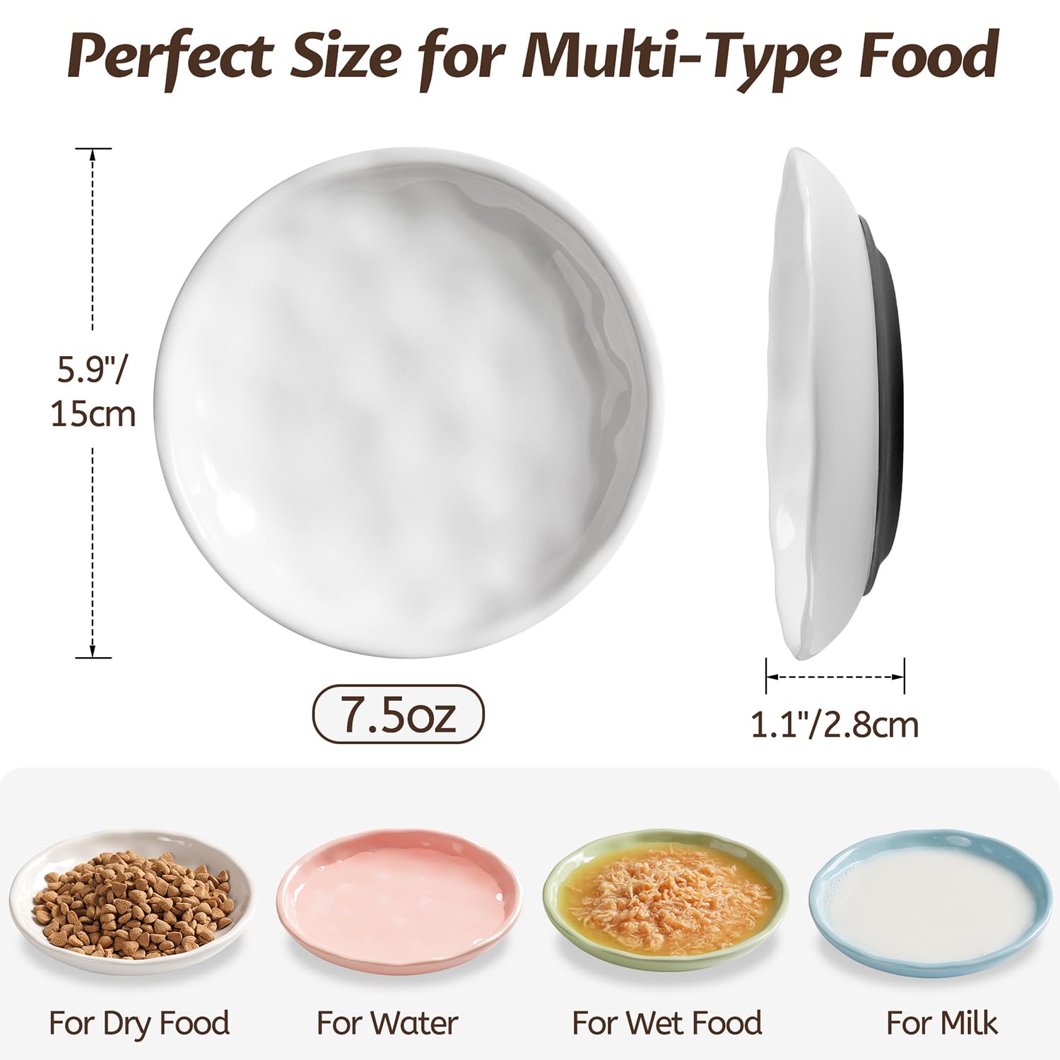WROSWT cadmium-free ceramic cat bowl for a safe, hygienic meal.