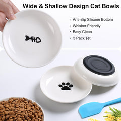 WROSWT 6-pack ceramic bowls for wet or dry food and water