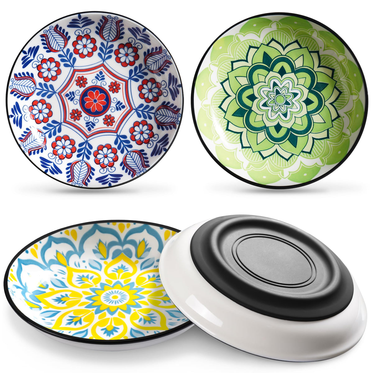 WROSWT non-slip cat bowl with silicone base prevents sliding during meals.
