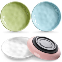WROSWT non-slip cat food bowl with silicone base prevents sliding during feeding.