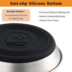 WROSWT bowls shown with non-slip silicone base protecting floors and reducing noise.