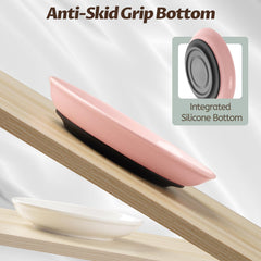 WROSWT wide shallow bowl reduces whisker fatigue during meals.