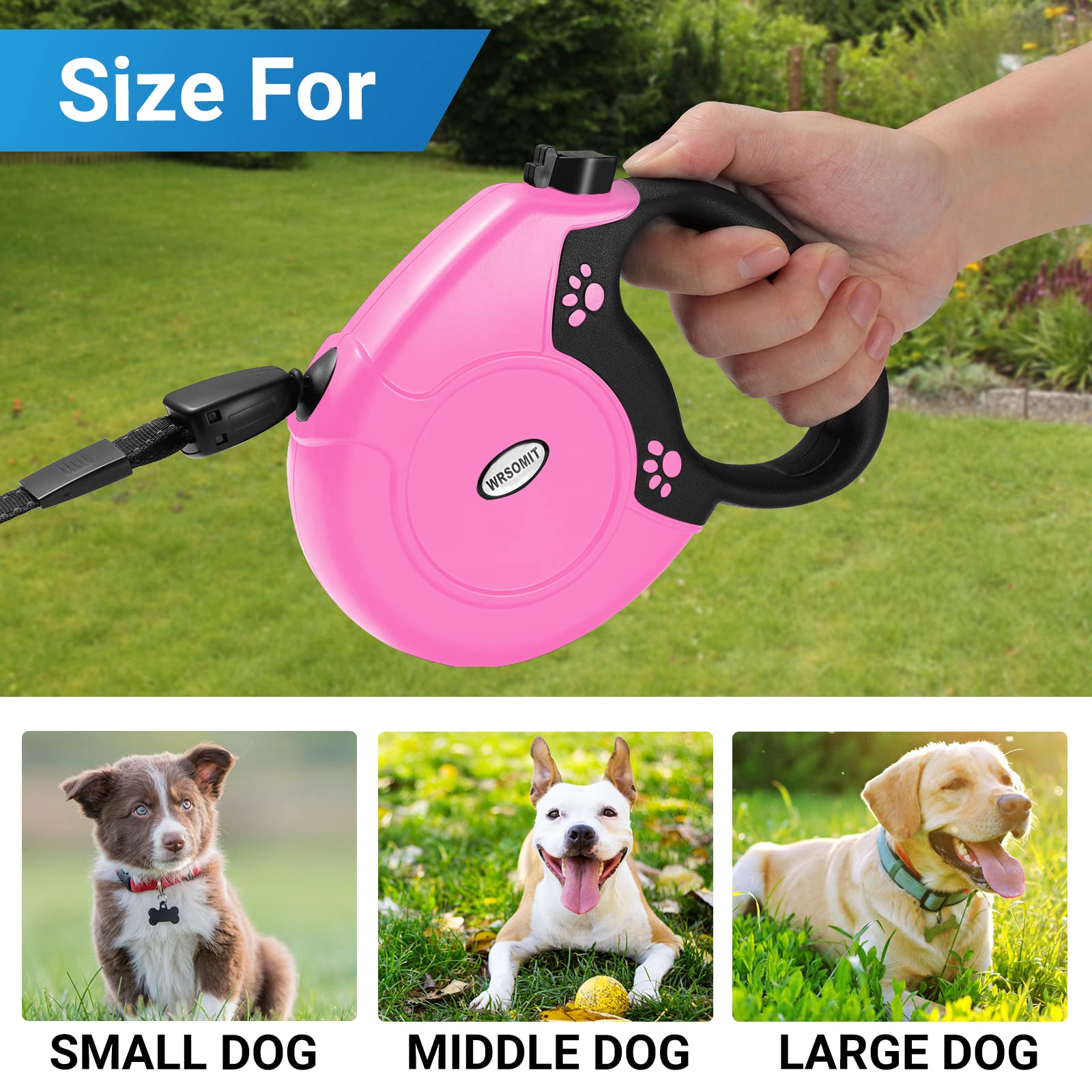 WRSOMIT pink leash in park use highlights style and function