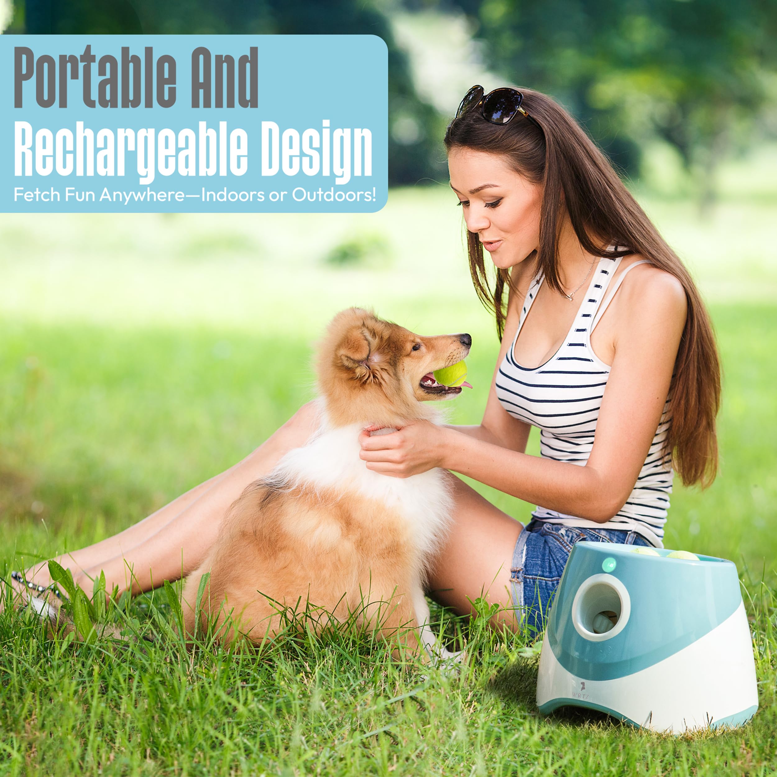 WRTZ compact rechargeable launcher ideal for indoor or outdoor fetch.