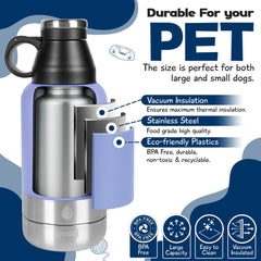 Insulated design helps maintain cold water for longer walks