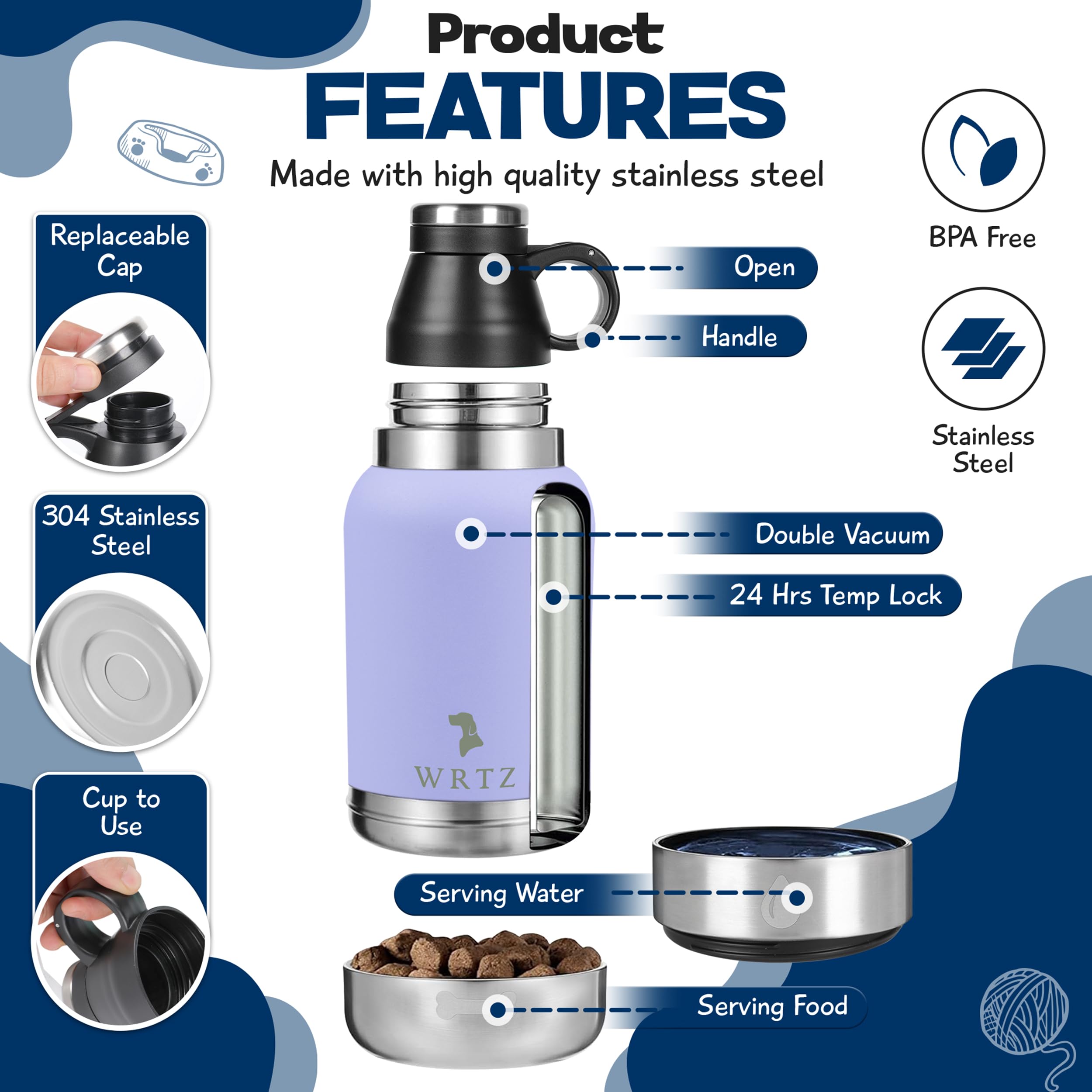 Large 32-ounce capacity supports longer trips and hikes