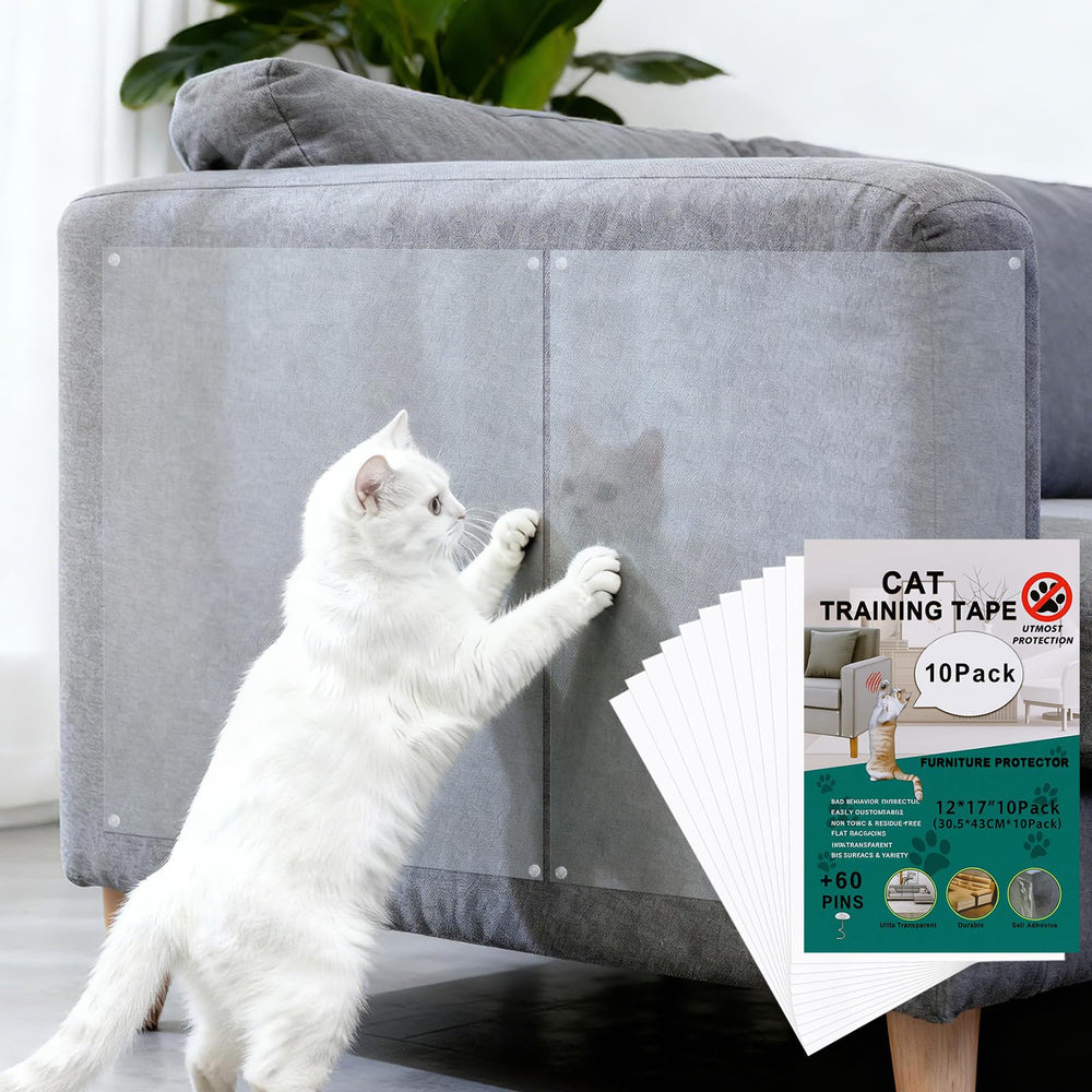 Wsaeig anti-scratch furniture protector 10-pack shields sofas from cat claws.
