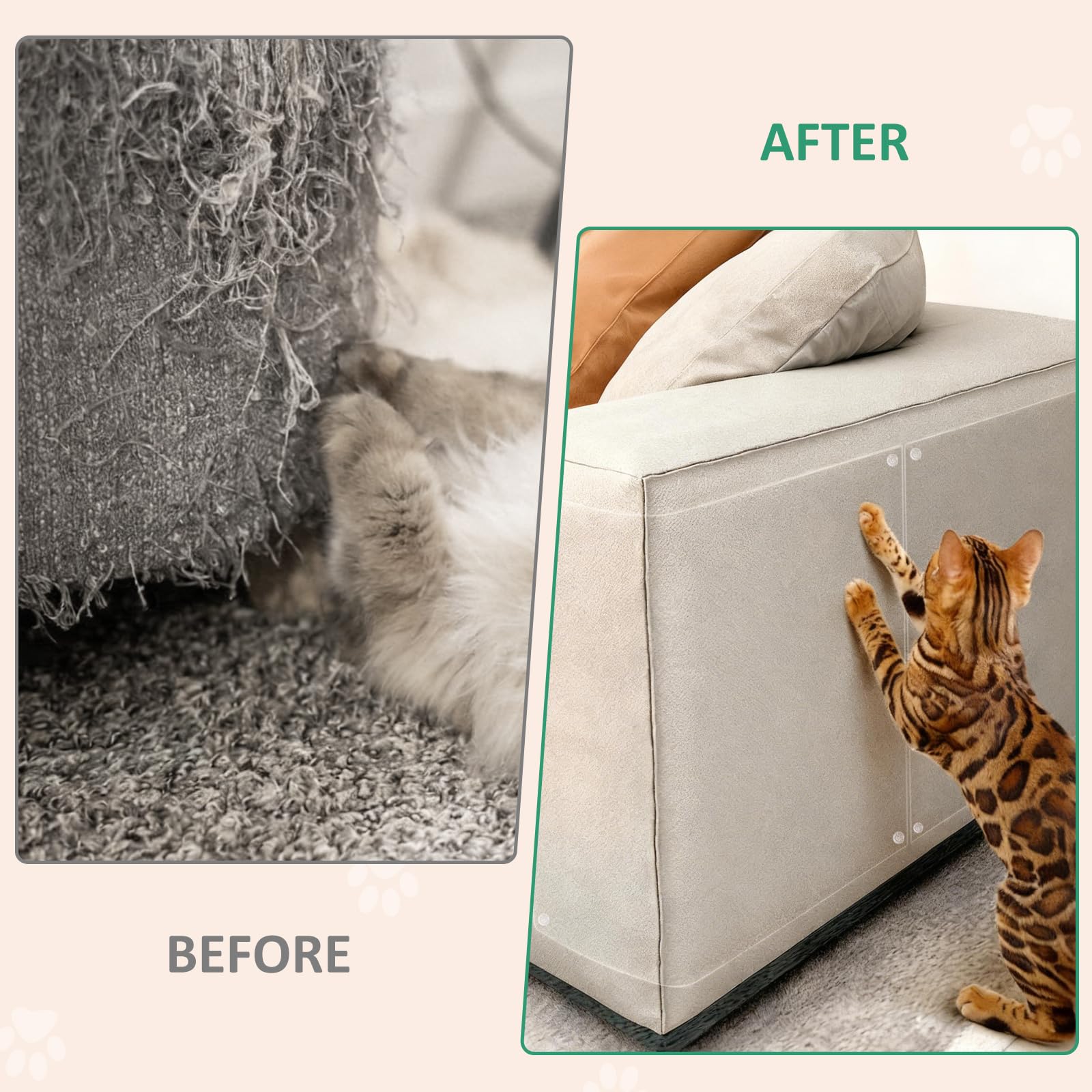 Wsaeig transparent protectors install invisibly to defend furniture from scratches.