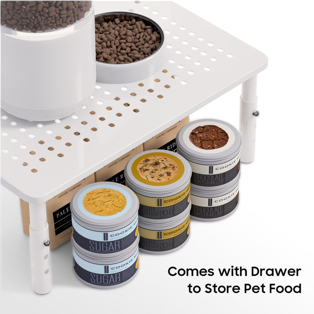WSOWX integrated storage base helps tidy cat food cans.