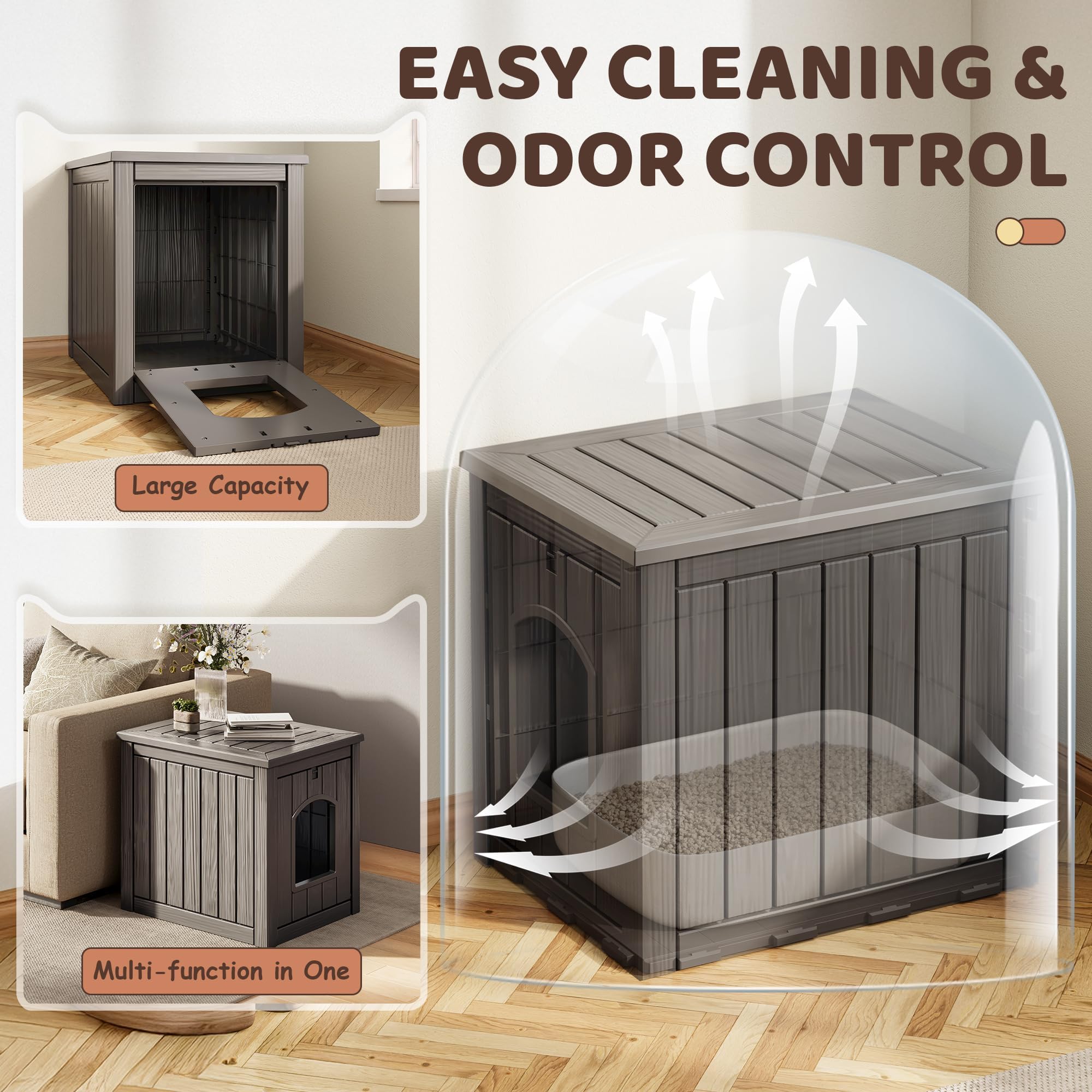 WTFGO durable, wood-grain look adds stylish pet furniture
