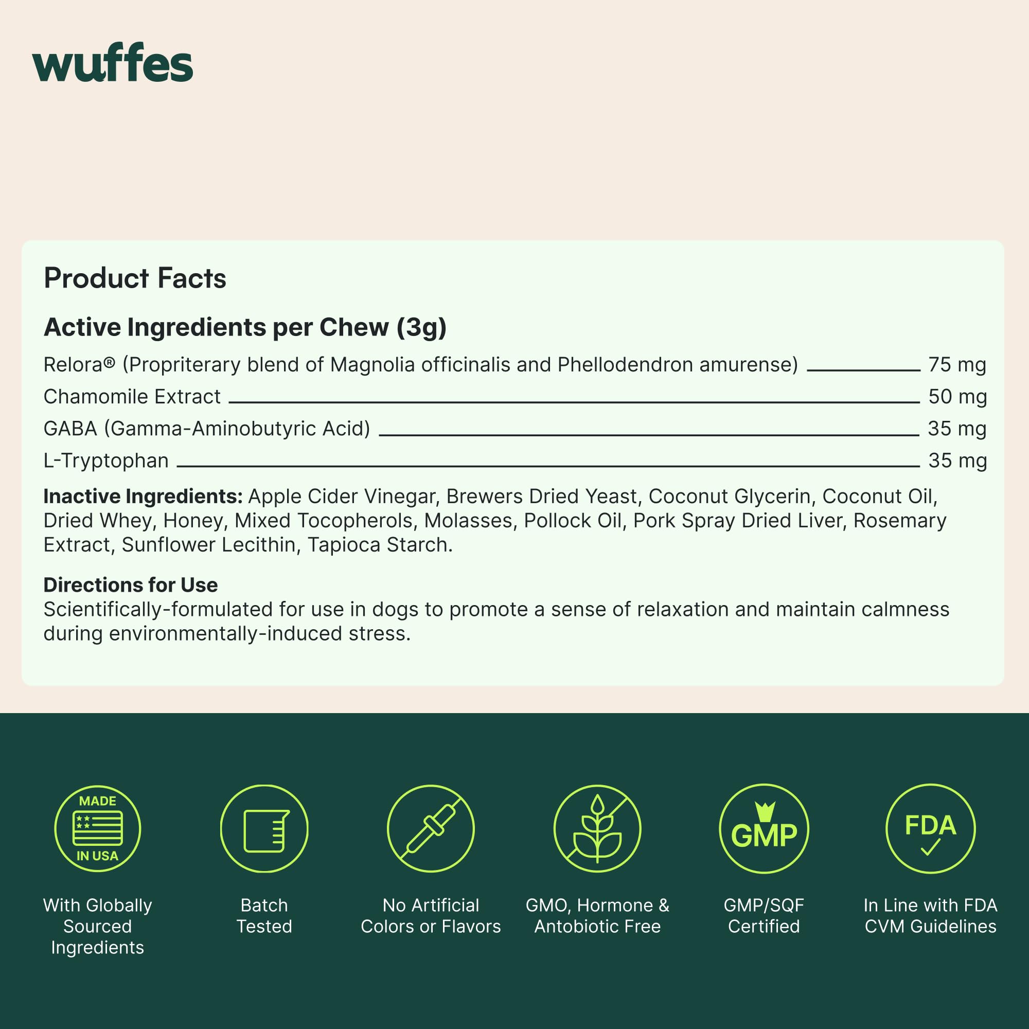 Wuffes Calming Soft Chews travel kit ensures calm on trips.