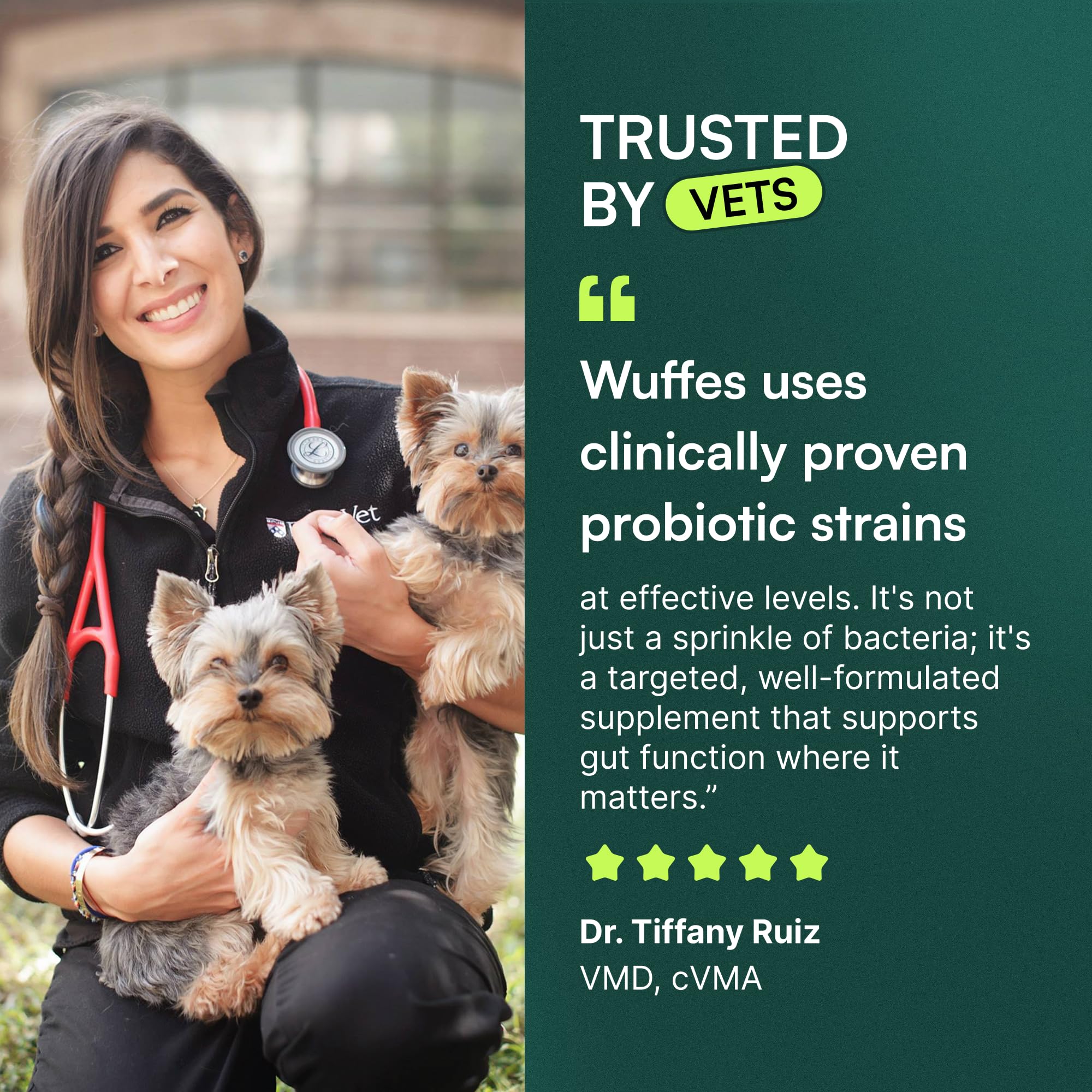 Wuffes Daily Probiotic marshmallow root adds soothing digestion support.