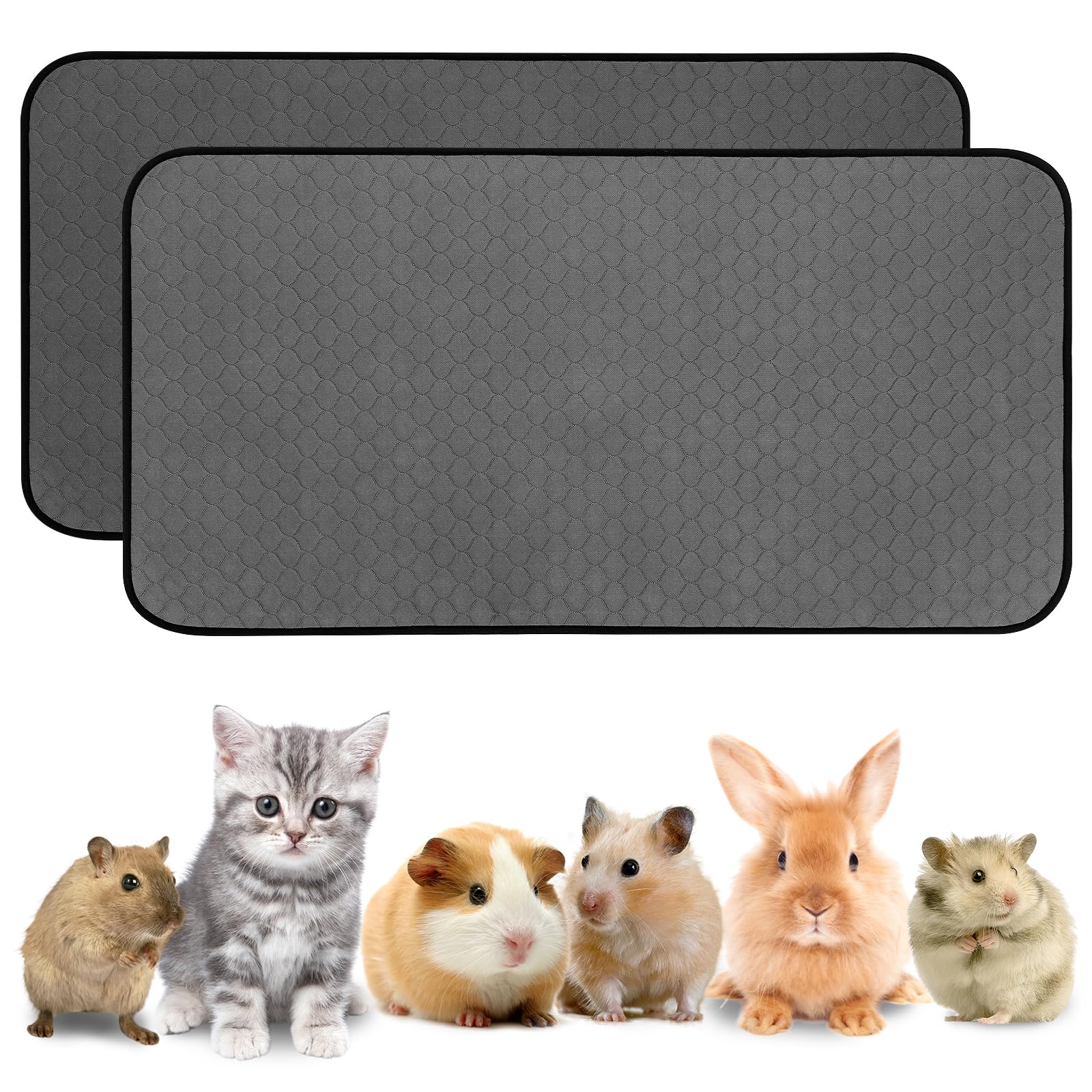 WUFFLYDRY guinea pig liner with absorbent layer keeps bedding dry overnight.