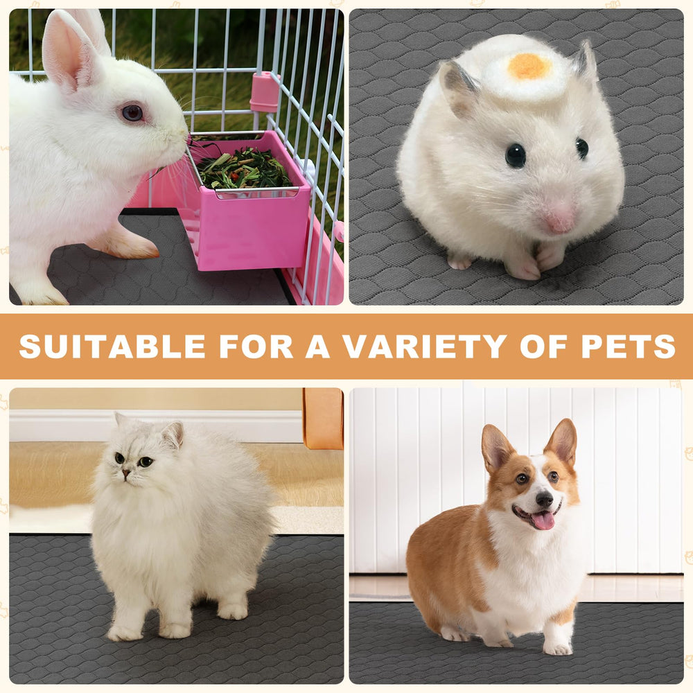 WUFFLYDRY dark gray liner offers stain resistance for long-term small-pet use.