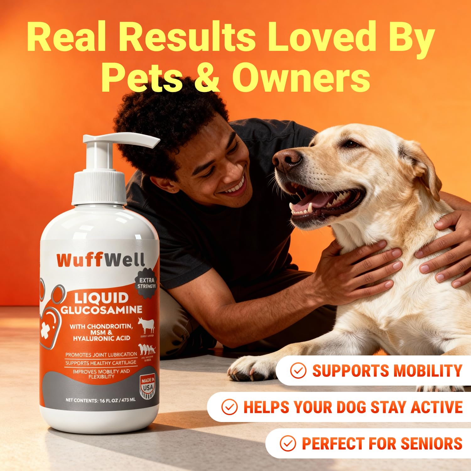 WuffWell easy-dose pump makes daily dosing convenient.