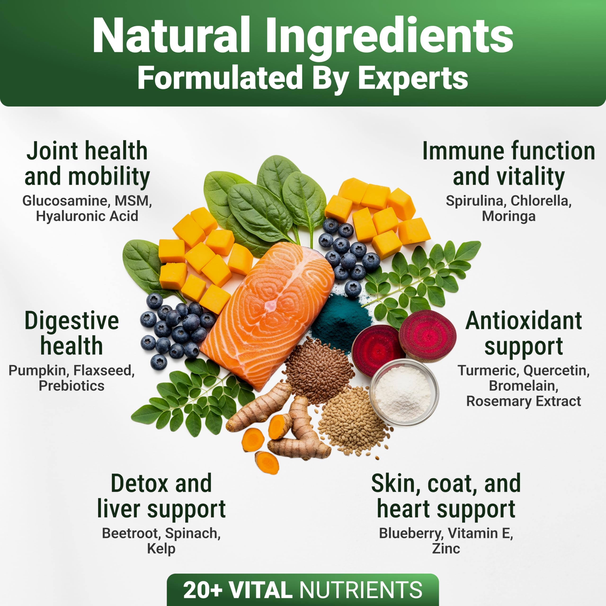 WuffWell digestive-support image highlighting gut balance with prebiotics.
