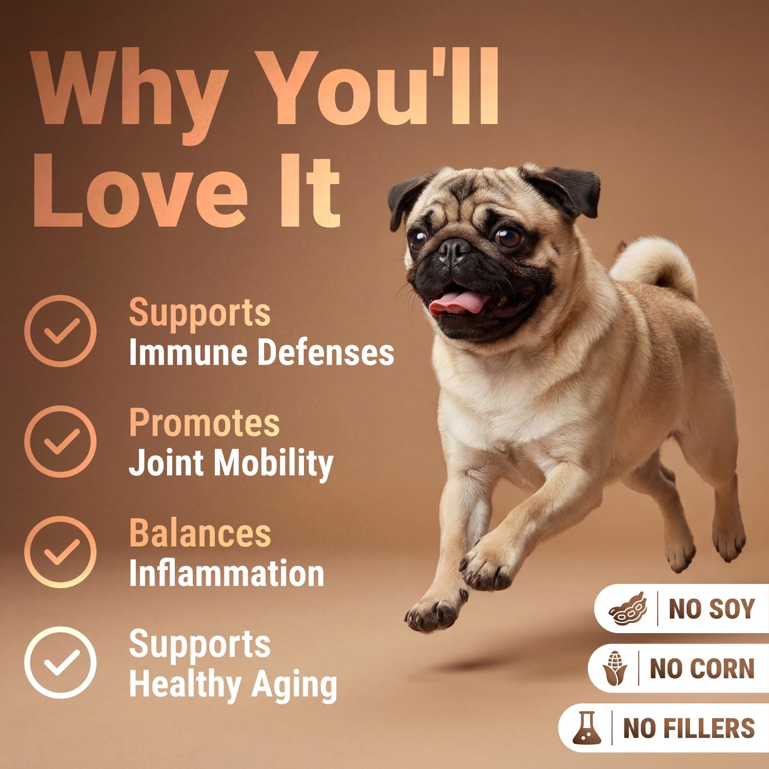 WuffWell Turmeric dog supplement highlighting anti-inflammatory comfort support.