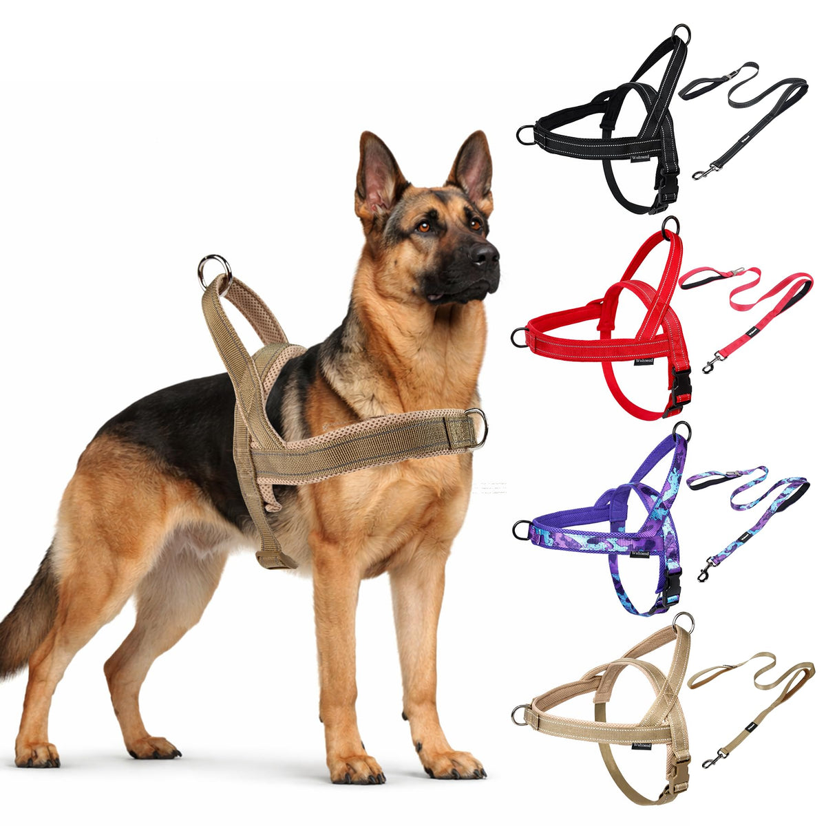 Wuhnesd No Pull Harness back D-ring for secure daily walks