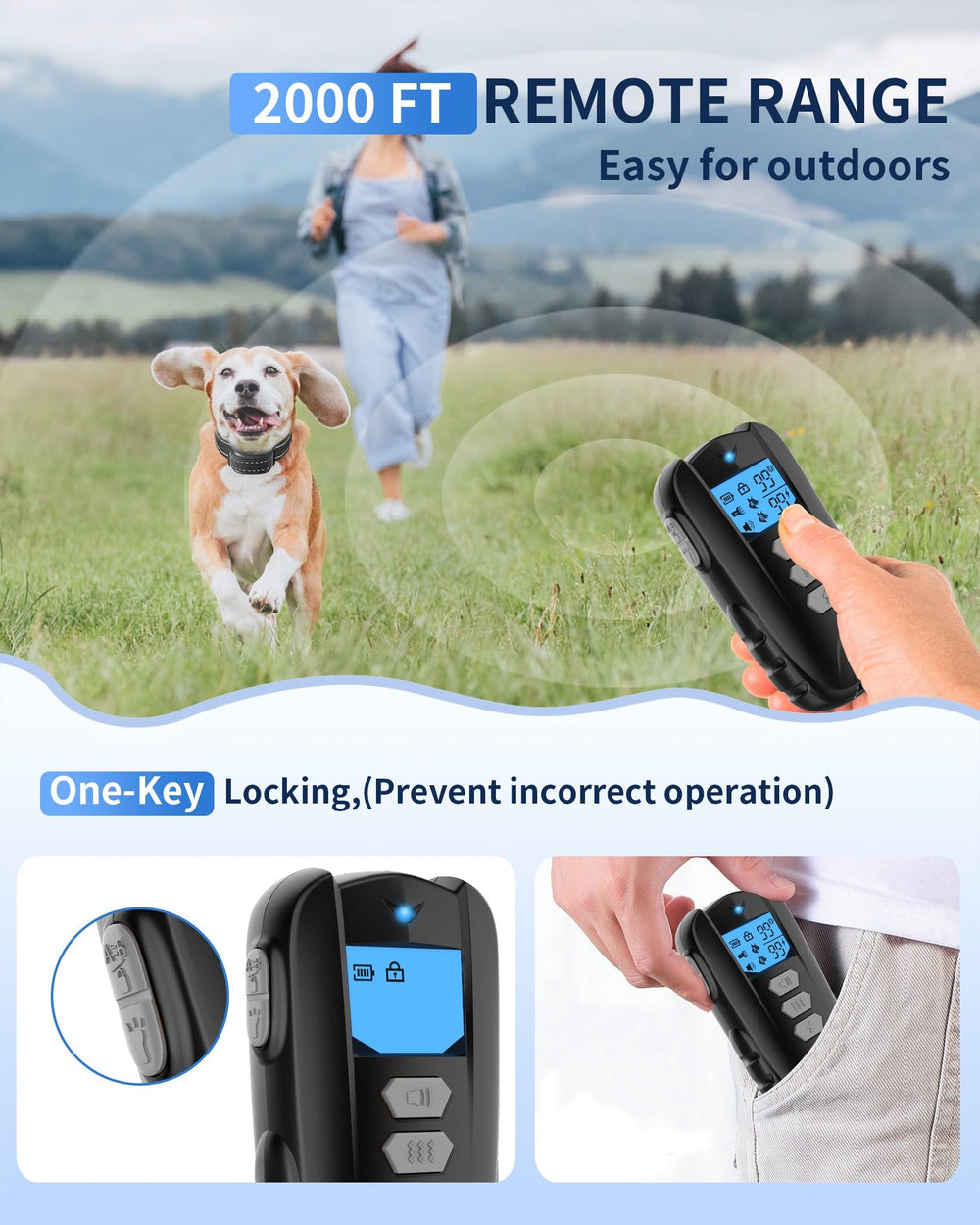 WUJ dog training collar worn on a medium dog demonstrates secure, comfortable fit.