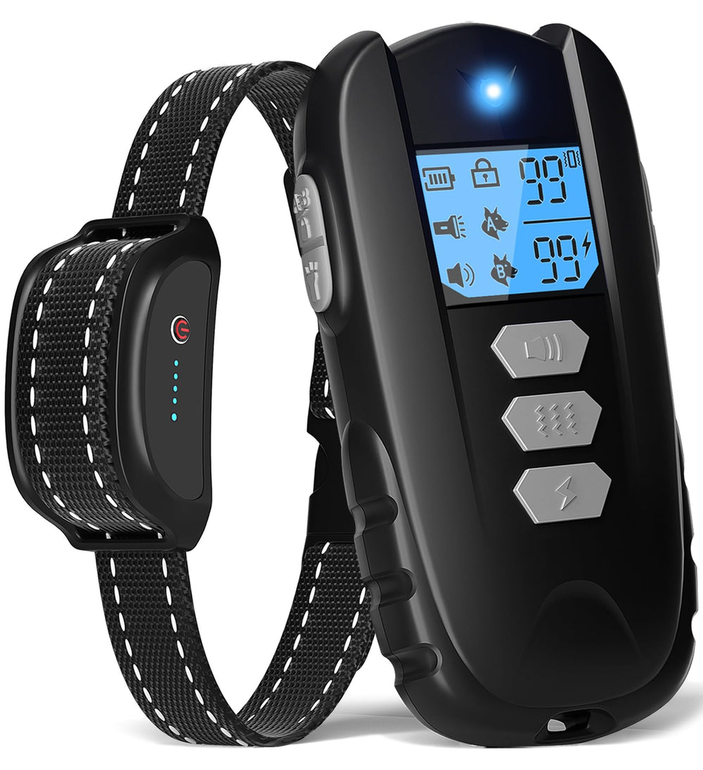 WUJ dog training collar with remote front view for easy at-home training.