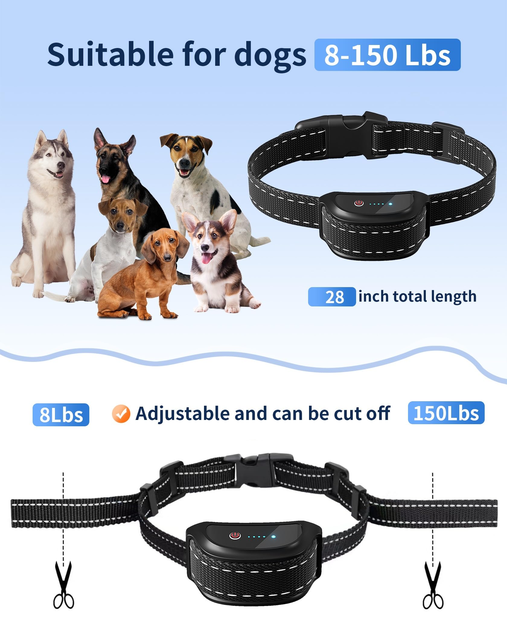 WUJ dog training collar waterproof design for reliable training in rain or splashes.