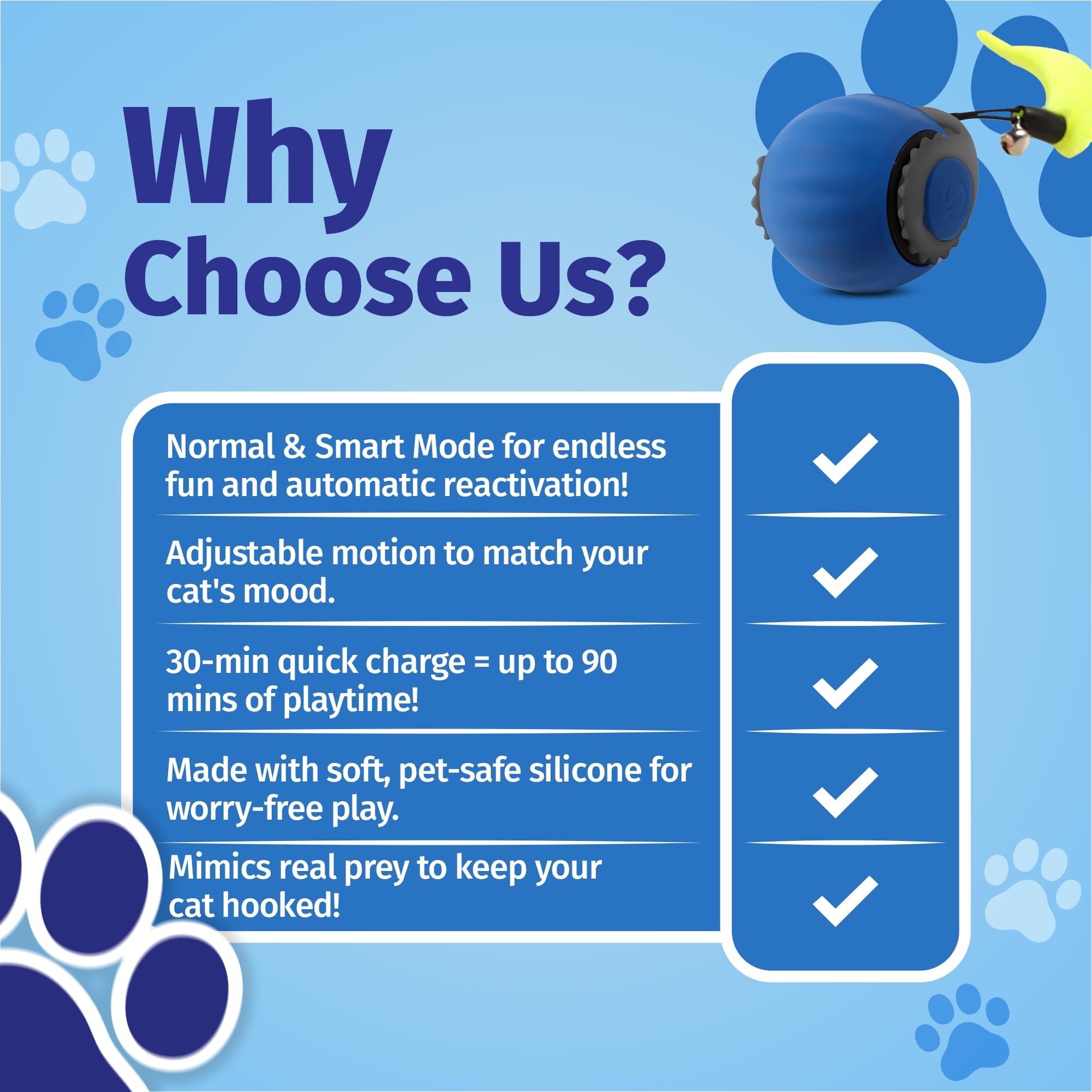 WUSSIO durable silicone shell provides long-lasting, engaging toy play.