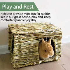 WUWEOT Grass Bunny House open entrance invites a curious nose to peek out
